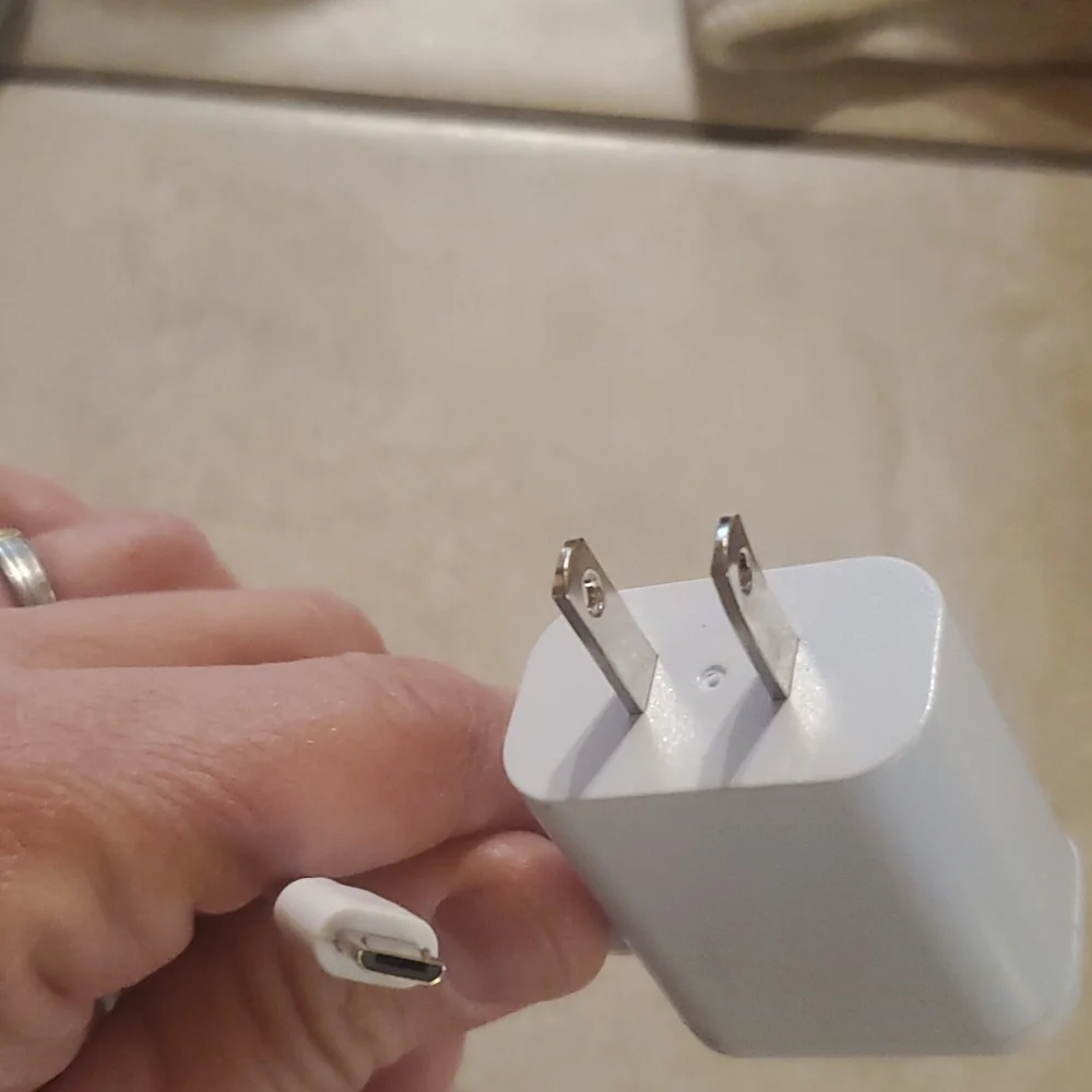 16ft Micro USB cord with Wall Plug White